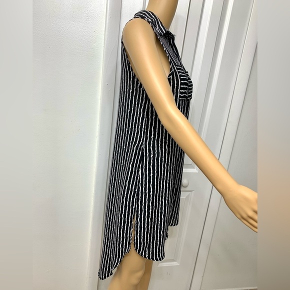 Haute Monde Black and White Button Down Shirt Casual Tunic Dress Women’s Size S - Picture 6 of 12